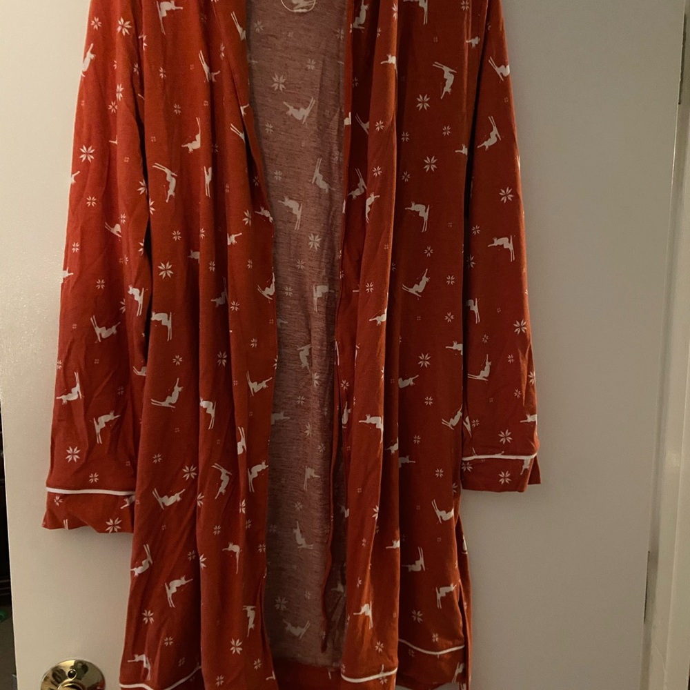 Cosabella Red and White ski Patterned robe